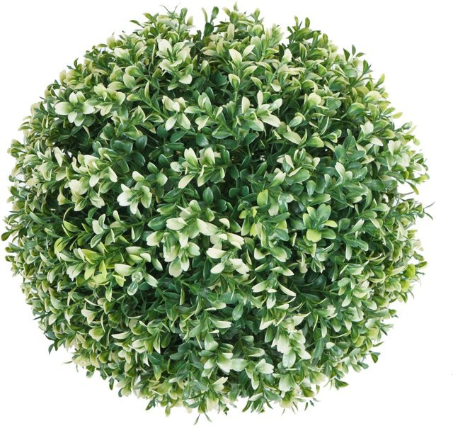 MCW Künstlicher Busch L77 Kugel in Grün-weiß, Durchmesser: 35 cm - Bild 1