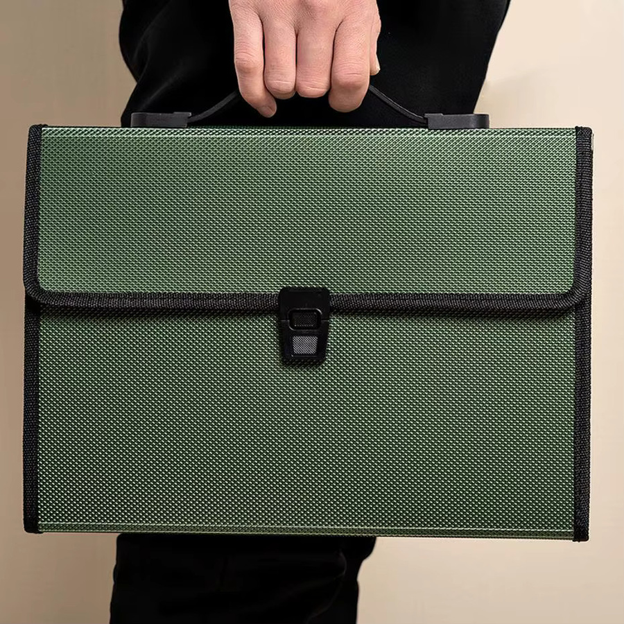 A4 Mehrschichtordner Organisations-Tasche aus Kunststoff in Grau für Dokumente und Dateien - Bild 4