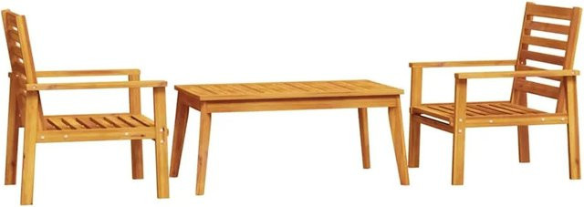 vidaXL 3-tlg Garten-Lounge-Set aus Massivholz Akazie in Braun mit Sesseln und Couchtisch - Bild 1
