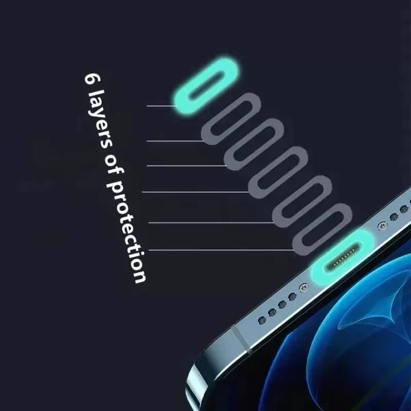 Leuchtende Schutzfolie für Ladeanschlüsse von Telefonen und Tablets, universell für iOS, USB-C und Micro-USB, transparent, 5 bis 20 Stück - Bild 4
