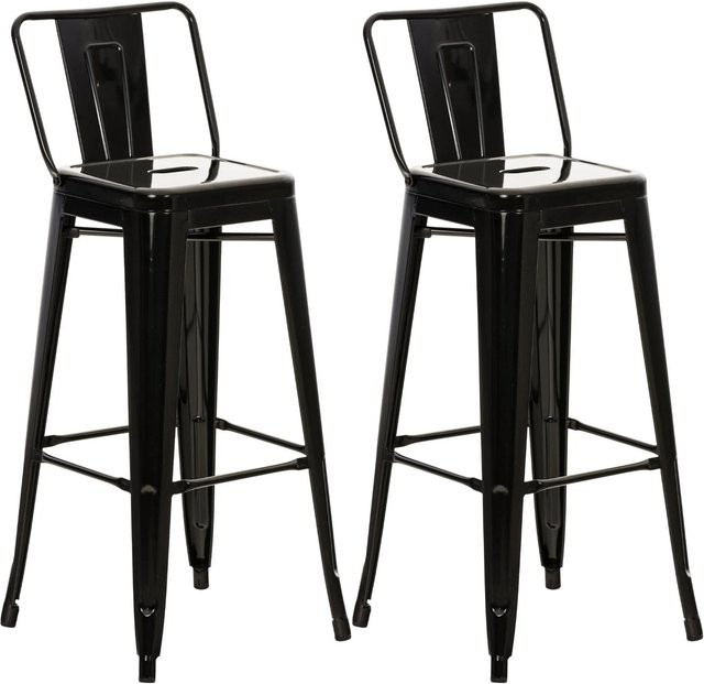CLP 2er Set Barhocker Mason Schwarz Industrial Design aus Metall - Bild 1