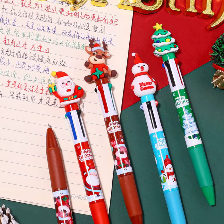 Vierfarbige Kugelschreiber in Mehrfarben als Weihnachts- und Partygeschenk für Kinder und Schulen - Bild 3