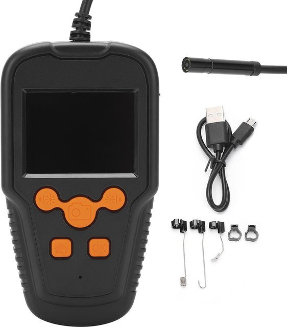 Koogeelife Industrie-Endoskop mit 2MP HD-Bildschirm, 5,5mm IP67 Linse und 5m Kabel in Orange und Schwarz - Bild 1