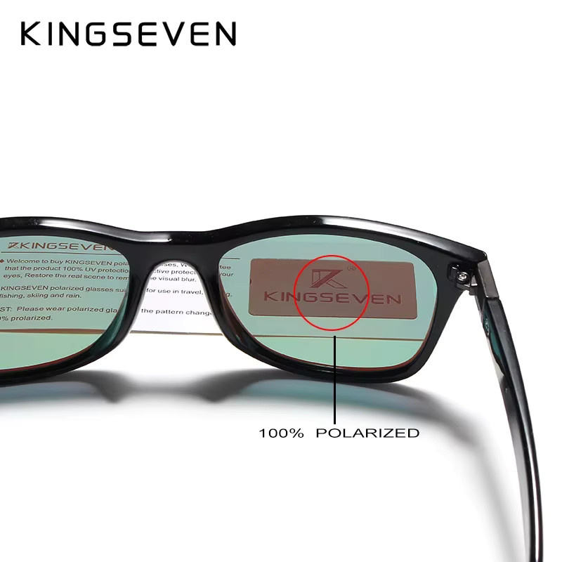 KINGSEVEN Sonnenbrille, quadratisch, Vollrand, Kunststoff, schwarz, Unisex - Bild 2