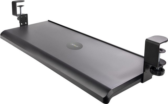 StarTech.com Untertisch Tastaturablage Schwarz, Höhenverstellbare Tastaturhalterung mit Tischklemmen für Schreibtische, Belastbarkeit bis 12kg - Bild 1