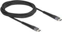 Delock USB-C auf USB-C Kabel USB 2.0 in Schwarz mit verlängertem Knickschutz - Bild 1