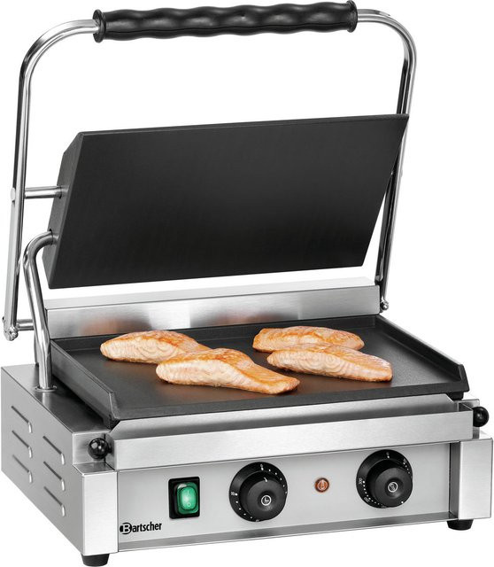 Bartscher Kontaktgrill Panini-T 1G in Silber, B/T/H: 41 x 40 x 20 cm - Bild 1
