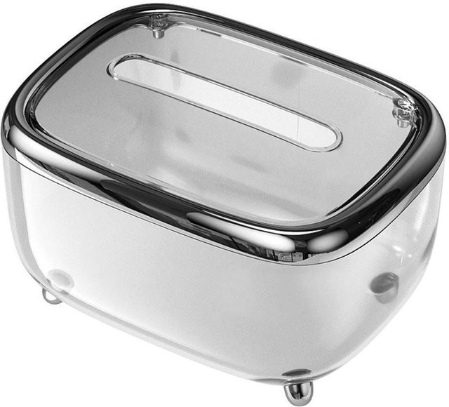 OutsideWorld Taschentuchbox und Serviettenbox aus Kunststoff, Transparent Schwarz mit festem Deckel - Bild 1