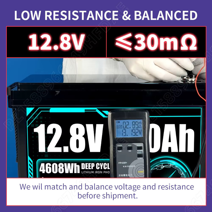 Seekwatt LiFePO4 Batteriepaket 12V 360Ah Klasse A Lithium-Eisenphosphat-Batterie mit integriertem BMS für Wohnmobil, Solarenergie und Schifffahrt - Bild 5