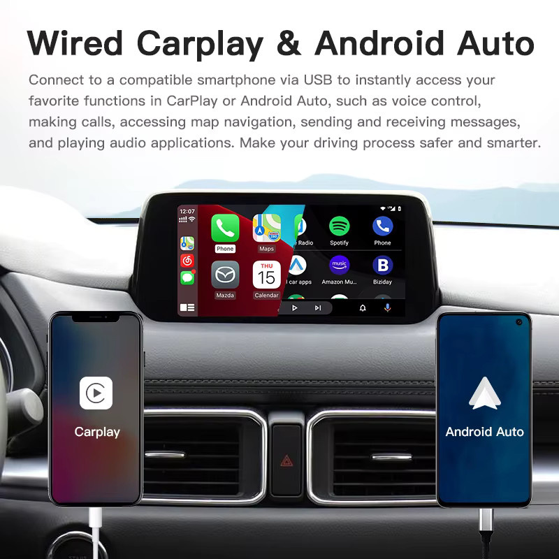 CARABC Apple CarPlay und Android Auto Adapter für Mazda 2 3 6 CX3 CX5 CX9 MX5 und Toyota, OEM-Nachrüstung, Schwarz - Bild 2