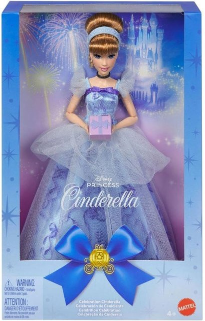 Mattel Disney Princess Cinderella Geburtstagsfeier Puppe mit Geschenk-Accessoire - Bild 1