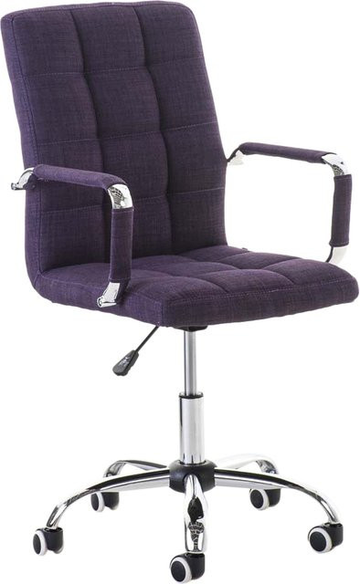 TPFLiving Bürostuhl Deal V2 Stoff in Lila mit Armlehnen und Rollen für Home Office - Bild 1
