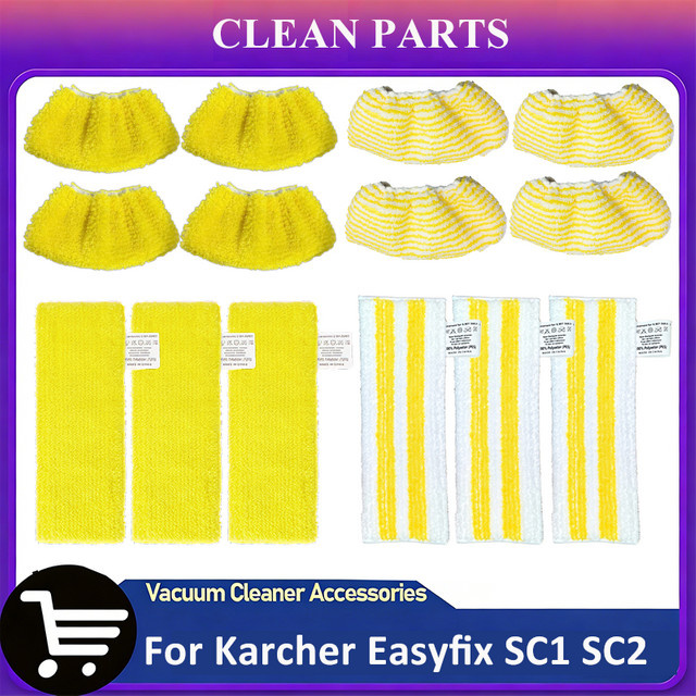 Karcher Easyfix Boden-Mikrofasertücher Set in Gelb für Dampfreiniger SC1 SC2 SC3 SC4 SC5 - Bild 1