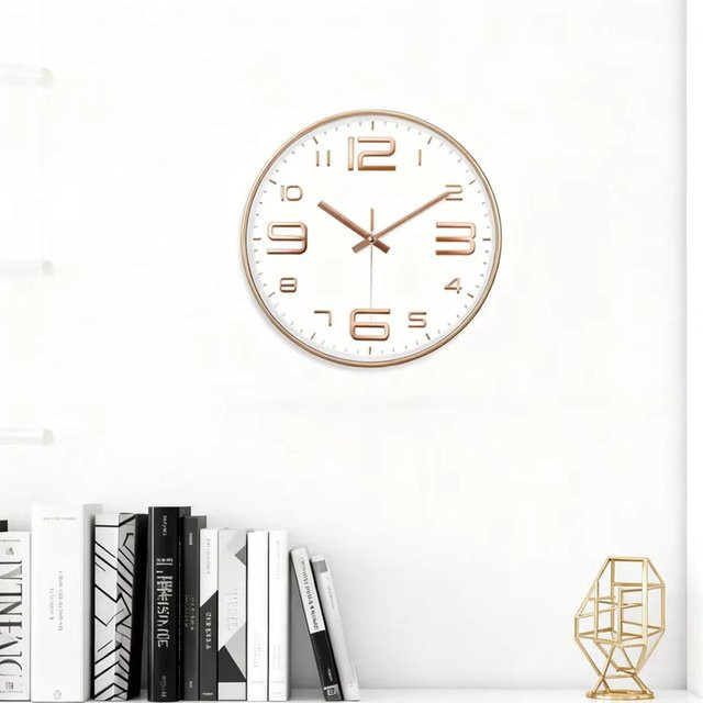 P.chuang Moderne Digitale Wanduhr aus Quarz, Geräuschlose Kubische Wanduhr für Wohnzimmer und Küche, Durchmesser: 30,48 cm - Bild 1