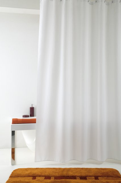 Duschvorhang IMPRESSA in Weiß, wasserdicht und waschbar aus Polyester mit beschwertem Saum, Höhe: 240 cm, Breite: 240 cm - Bild 1