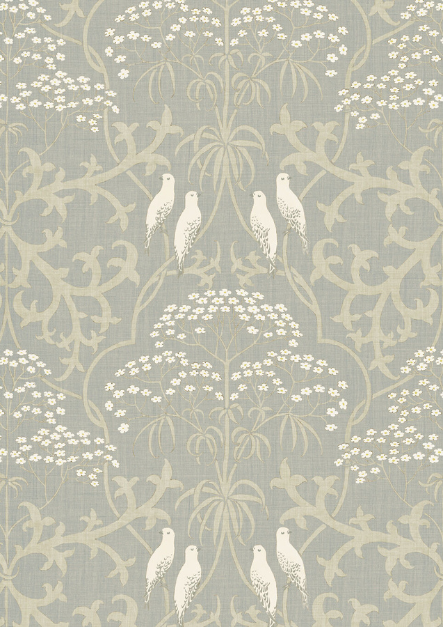 Lewis & Wood Tapete Bella Earl Grey mit floralem und botanischem Muster in Grau - Bild 1