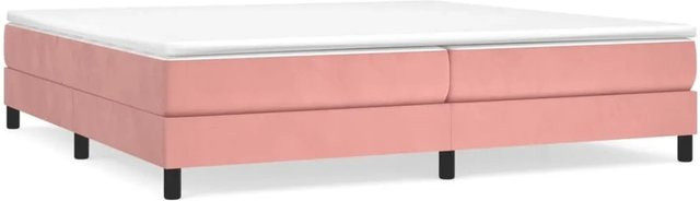 vidaXL Boxspringbett mit Matratze in Rosa, Hybridbett aus Samt mit Taschenfederkern, B/T: 200 x 200 cm - Bild 1