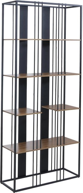MCW Regal MCW-P12 Industrial Bücherschrank Hochschrank aus Metall und Melamin in Schwarz und Braun, H x B x T: 180 x 80 x 31 cm - Bild 2