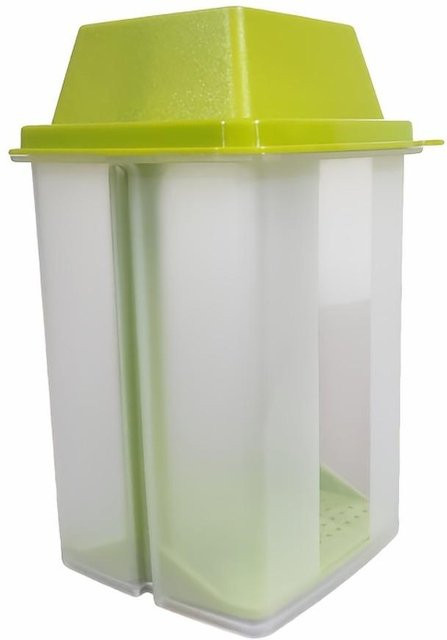 Wiederverwendbarer Mehrzweck-Gurkenbehälter mit Klappdeckel und Clip-Verschluss in Grün - Bild 1