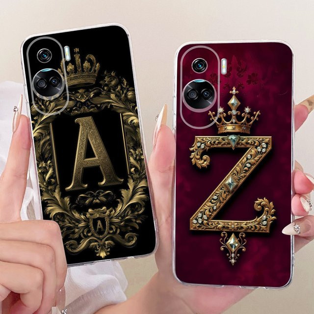 Schutzhülle mit Crown-Buchstaben Design für Honor 90 Pro und Honor 90 Lite, weiche und dünne Handyhülle, Multicolor - Bild 1