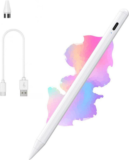 Kapazitiver Touchpen für dein iPad in Weiß – Tragbarer Eingabestift für Tablets - Bild 1
