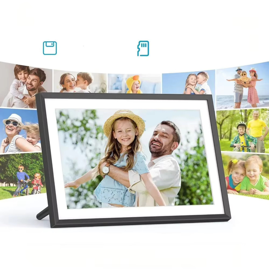 Frameo Digitaler Bilderrahmen WLAN 10,1 Zoll IPS Touchscreen in Schwarz mit 32 GB Speicher für die Fernübertragung von Fotos und Videos inklusive Wetteranzeige - Bild 7
