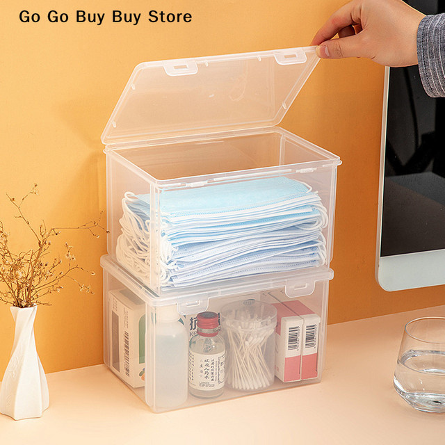 Ouhoe Maskenaufbewahrungsbox mit Deckel, transparent, staubdicht und wasserdicht - Bild 1