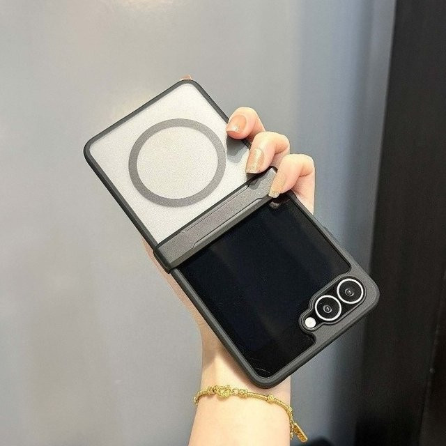 Transparente matte MagSafe Handyhülle mit Scharnierschutz und Stoßfestigkeit für Samsung Galaxy Z Flip 8 7 6 5 4 - Bild 1