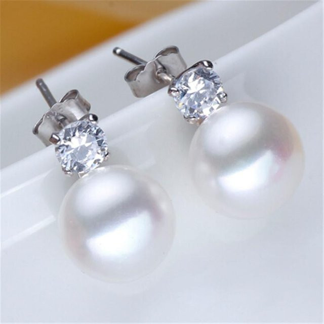 Yikalaisi Perlenohrringe, 925 Sterlingsilber, Süßwasserperle, Damen, 8-9mm - Bild 1