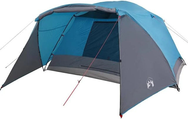 vidaXL Campingzelt mit Vorzelt für 4 Personen in Blau, wasserdicht - Bild 1