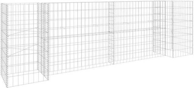 vidaXL H-förmiger Gabionen-Pflanzkorb aus Stahldraht in Silber, B/T/H: 260 x 40 x 80 cm - Bild 1
