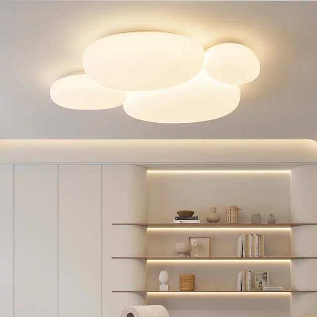 ZIMULONG Moderne LED Deckenleuchte im Nordischen Design für Kinderzimmer, Wohnzimmer und Schlafzimmer, Beige oder Weiß, Warmweißes Licht - Bild 1