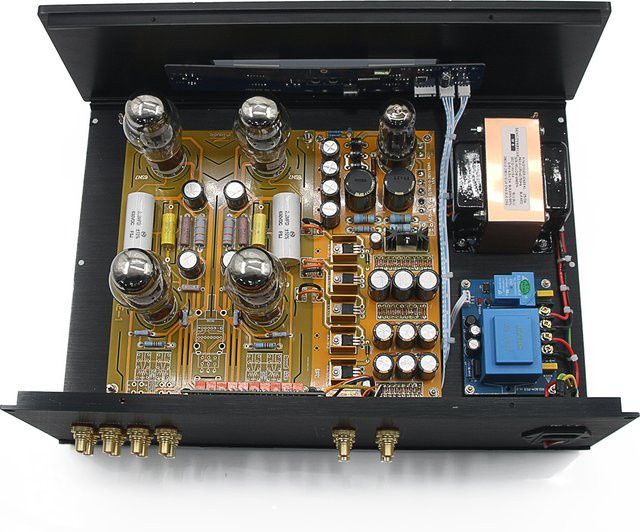 HiFi Cary AE1 Stereo Röhrenvorverstärker in Schwarz mit 6SN7 und 5Y3 Röhren sowie 1024-Schritte Fernrelais - Bild 1