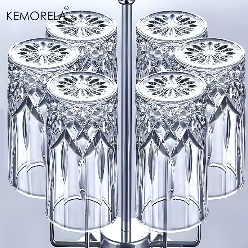 KEMORELA Glasbecher Tumbler transparent mit geometrischem Design, 423 ml - Bild 5