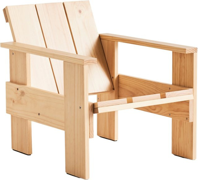HAY Crate Lounge Chair aus lackiertem Kiefernholz in Beige mit Armlehnen - Bild 1