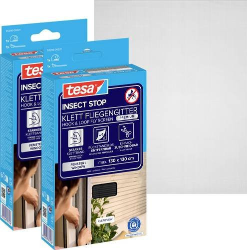 Tesa COMFORT Fliegengitter Set Anthrazit B: 130 cm x H: 130 cm, 2 Stück - Bild 1