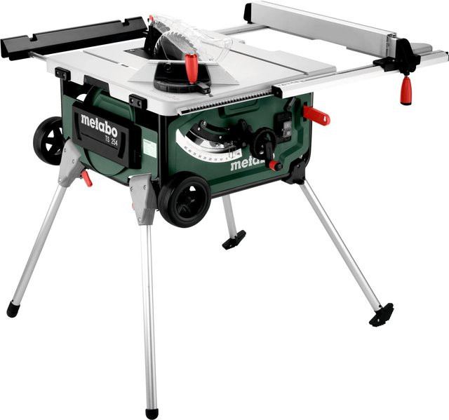 Metabo Tischkreissäge TS 254 in Grün mit Untergestell und Trolleyfunktion - Bild 1