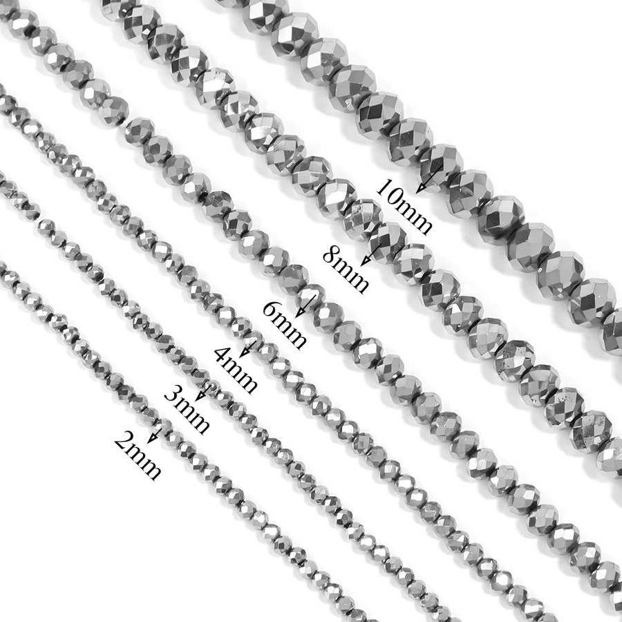 Louleur Perlen, facettierte Kristall Abacus, Silber überzogen, Glas - Bild 2