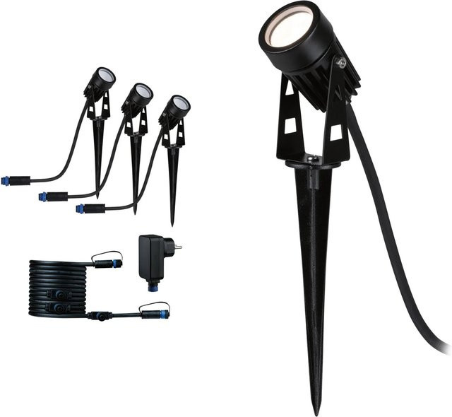 Paulmann Plug & Shine Basis-Set LED-Spotleuchte IP65 für Außenbereich in Schwarz mit Trafo und Kabel - Bild 1