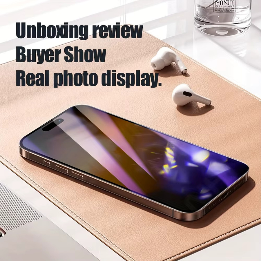 NNBILI Blickschutz-Displayschutzfolie aus gehärtetem Glas für iPhone 17 16 15 14 13 12 11 Pro Max 17e 16e 13 Mini Panzerglas - Bild 6