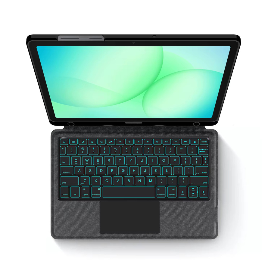 Samsung Galaxy Tab A11 Plus und A9+ 11 Zoll Smart Tastaturhülle mit Touchpad und Hintergrundbeleuchtung in Schwarz - Bild 3