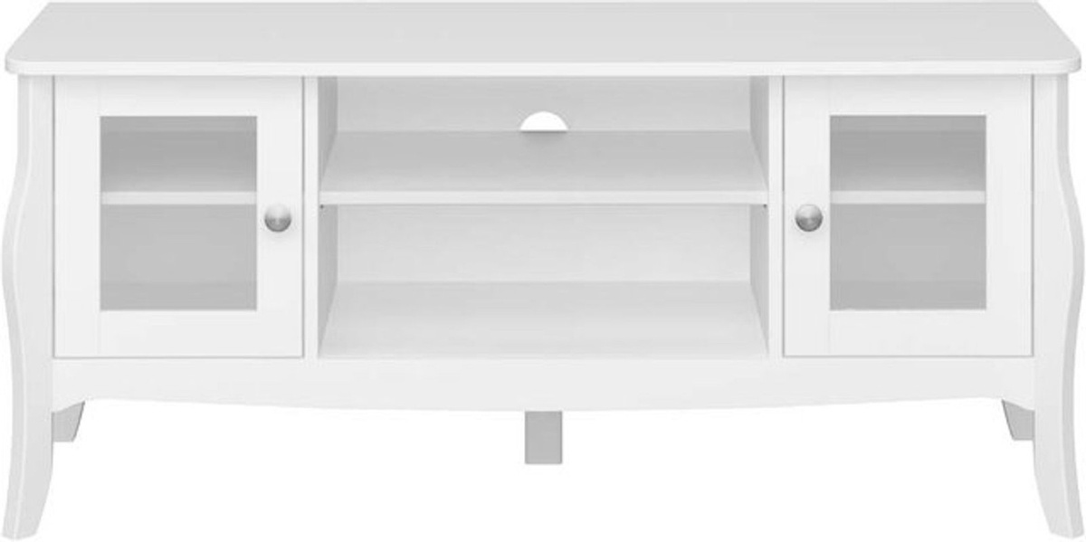 Ebuy24 Barock TV-Schrank aus Holzwerkstoff in Weiß mit 2 Türen und 1 Ablage - Bild 1