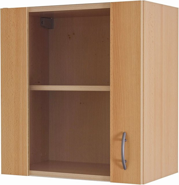 Flex-Well Glas-Hängeschrank Nano Küchenschrank aus melaminbeschichteter Spanplatte mit Glastüren in Braun, B: 50 cm, H: 54 cm, T: 32 cm - Bild 1