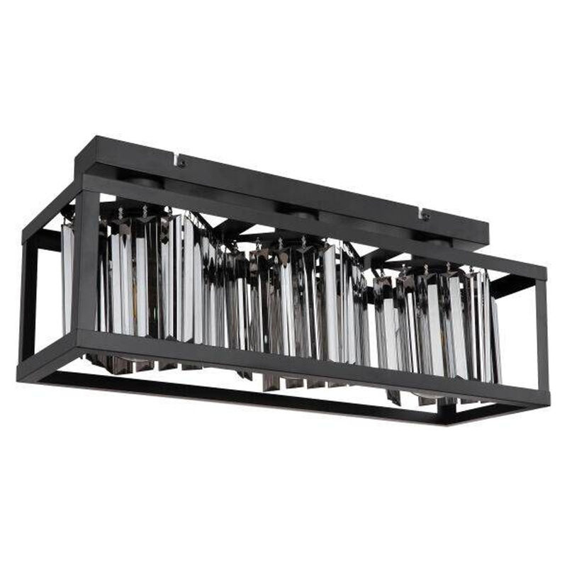 Globo Deckenleuchte Mathilde 3-flammig Schwarz matt mit rauchfarbenem Glas B/T/H: 51 x 17 x 20,5 cm - Bild 2