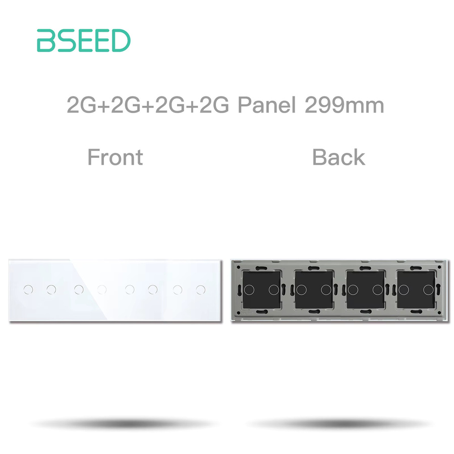 BSEED M1 Kristallglasscheibe für Touch-Schalter mit Metallplatte, Grau, Breite: 29,9 cm - Bild 2