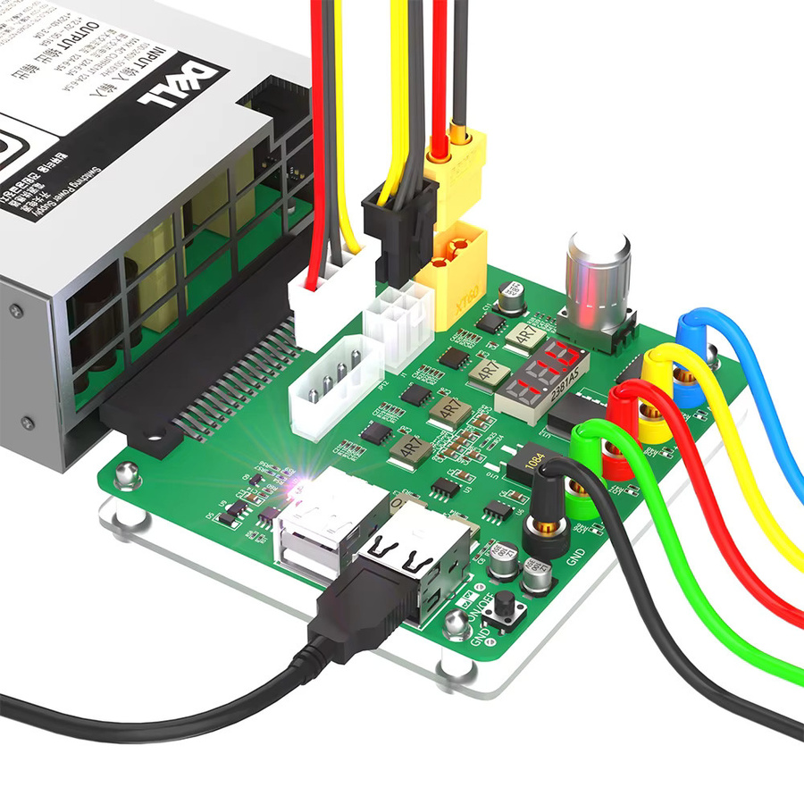 Netzteil-Breakout-Board Dell PSU-Adapter mit einstellbarem Spannungsknopf und USB 2.0/QC 2.0/3.0 für 3,3 V/5 V/12 V - Bild 3