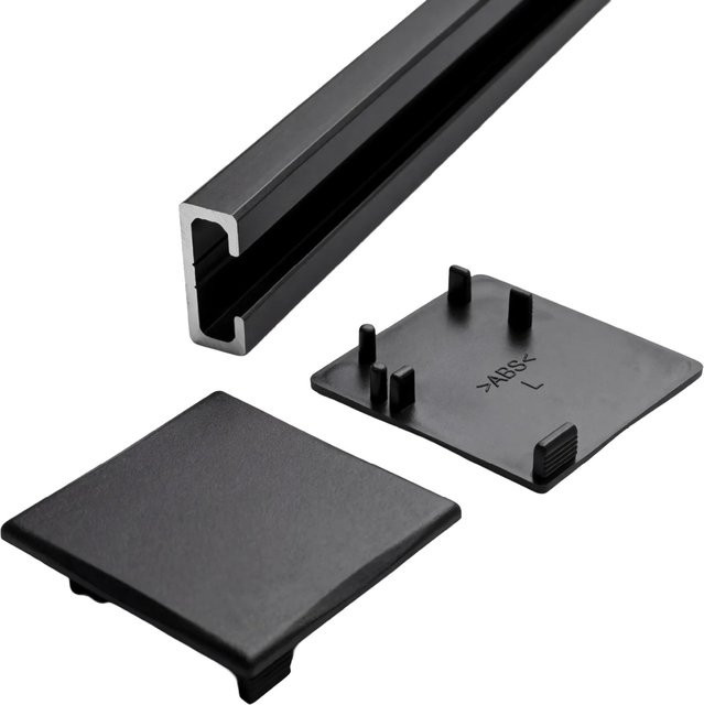 Doorlegro Distanzprofil EasySlide aus Aluminium Schwarz B: 6,5 cm, H: 200 cm, T: 1 cm - Bild 1