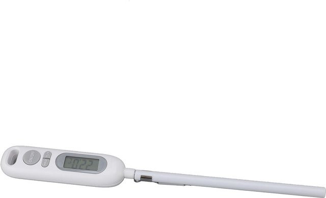 Digitales Kochthermometer mfySpace mit Edelstahl-Thermometersonde und Digitalanzeige in Silber und Weiß - Bild 1