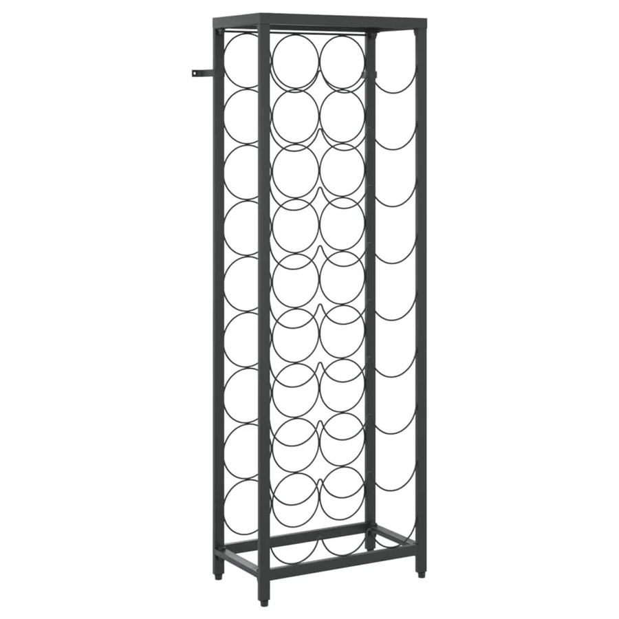 vidaXL Weinregal aus Schmiedeeisen für 27 Flaschen, Schwarz, B/T/H: 34 x 18 x 100 cm - Bild 2