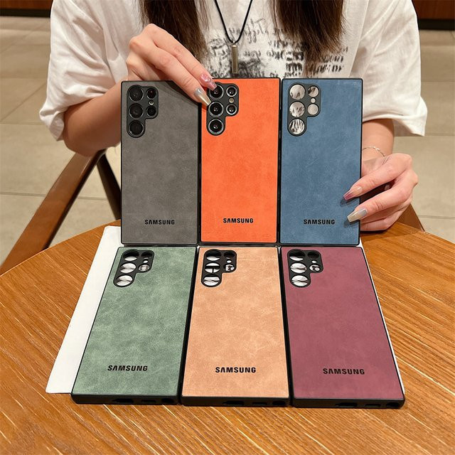 Schaffell-Leder-Schutzhülle für Samsung Galaxy S26 S25 S24 S23 S22 Ultra Plus A15 A16 A25 A55 in Grün - Bild 1